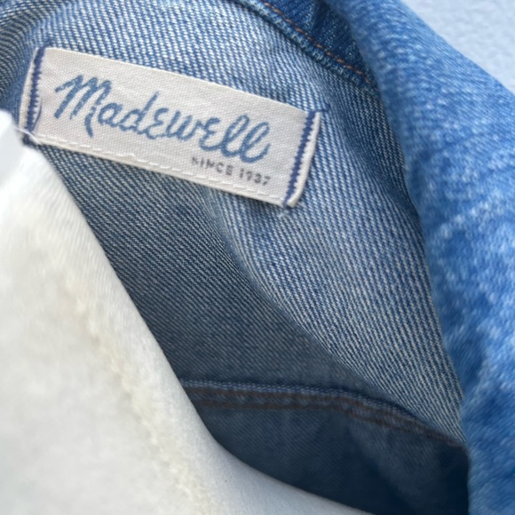 Madewell jean jacket WOMENS trucker jacket blue jean denim XS distressed - Picture 7 of 7